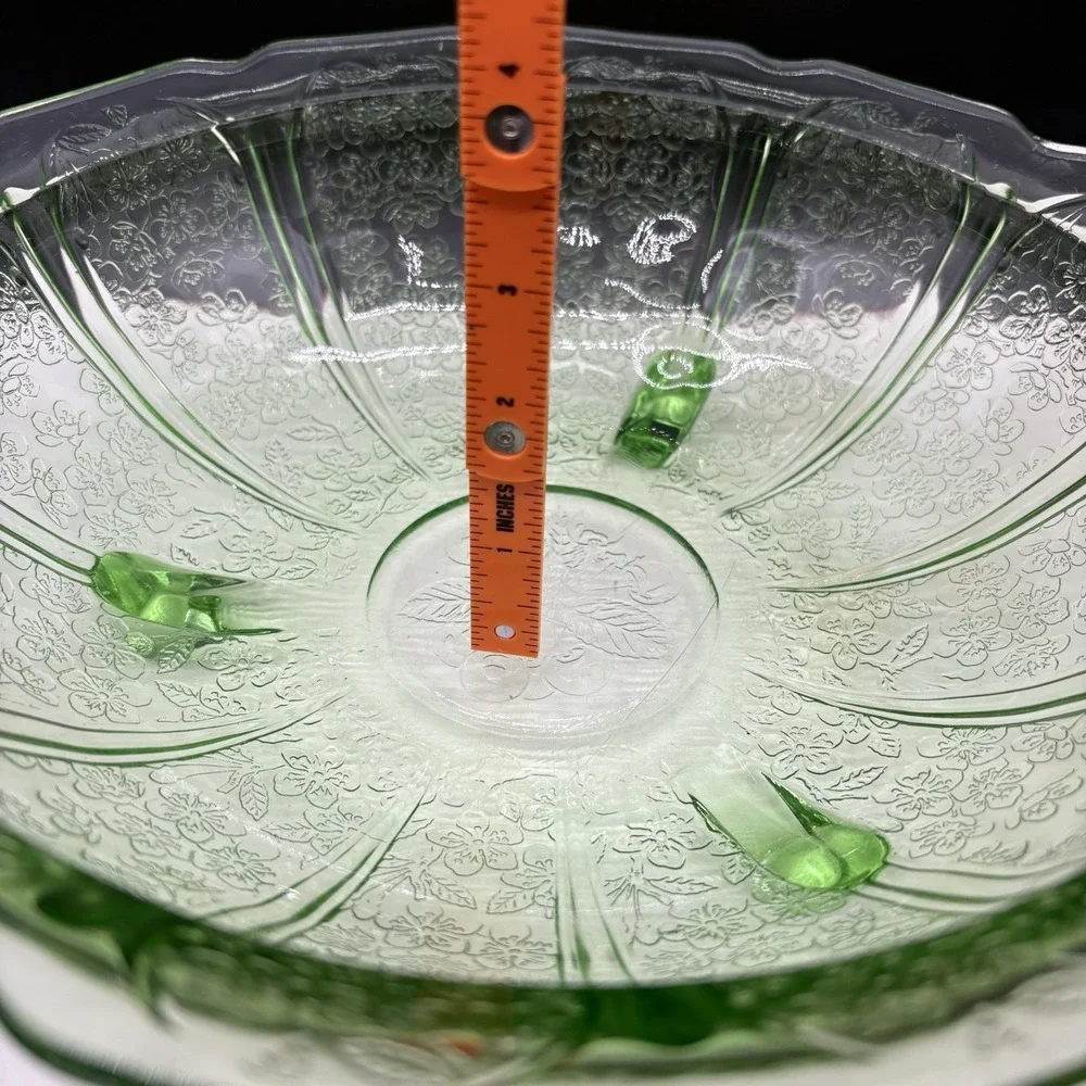 Vintage Uranium Vaseline Glass Bowl 10
